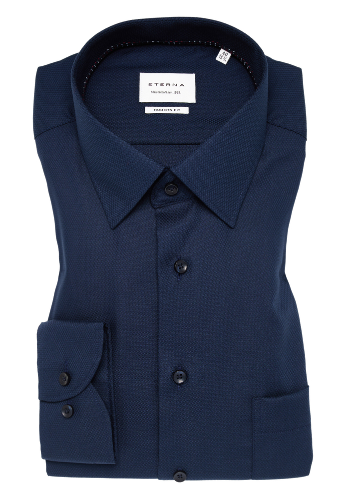 MODERN FIT Hemd in navy strukturiert von ETERNA Mode GmbH