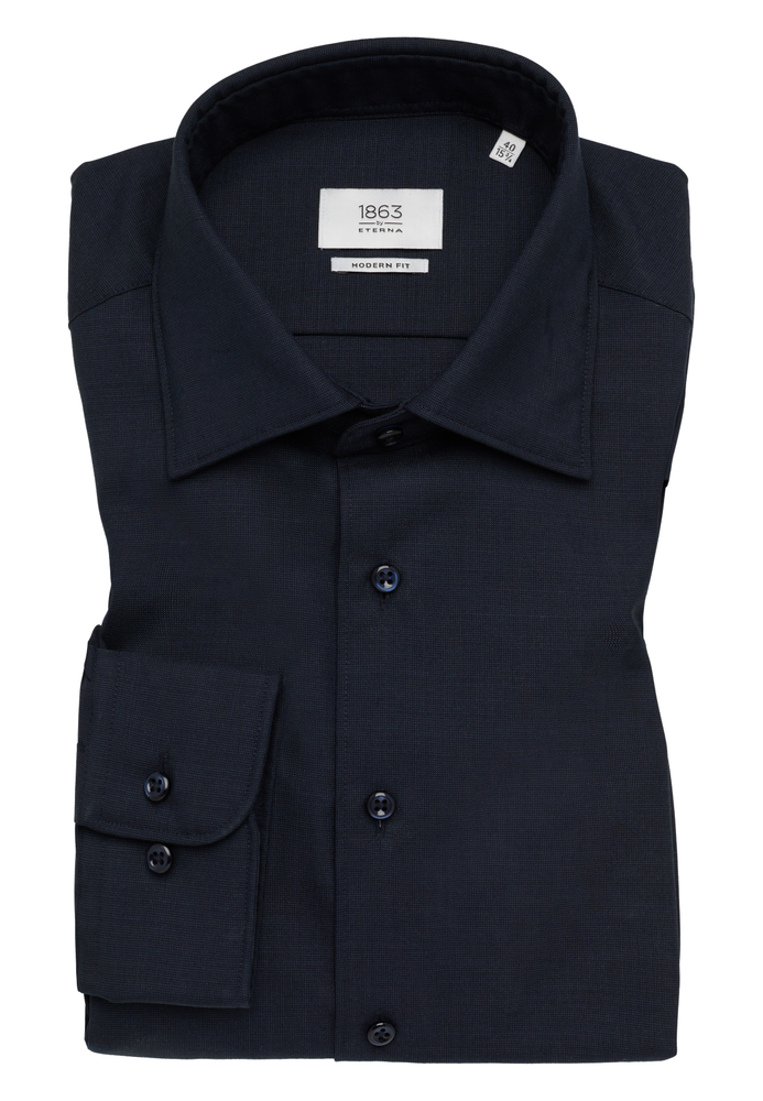MODERN FIT Hemd in navy unifarben von ETERNA Mode GmbH