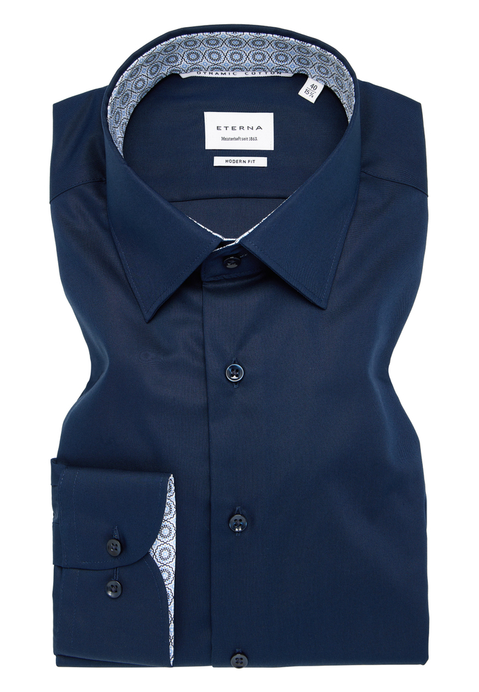 MODERN FIT Hemd in navy unifarben von ETERNA Mode GmbH