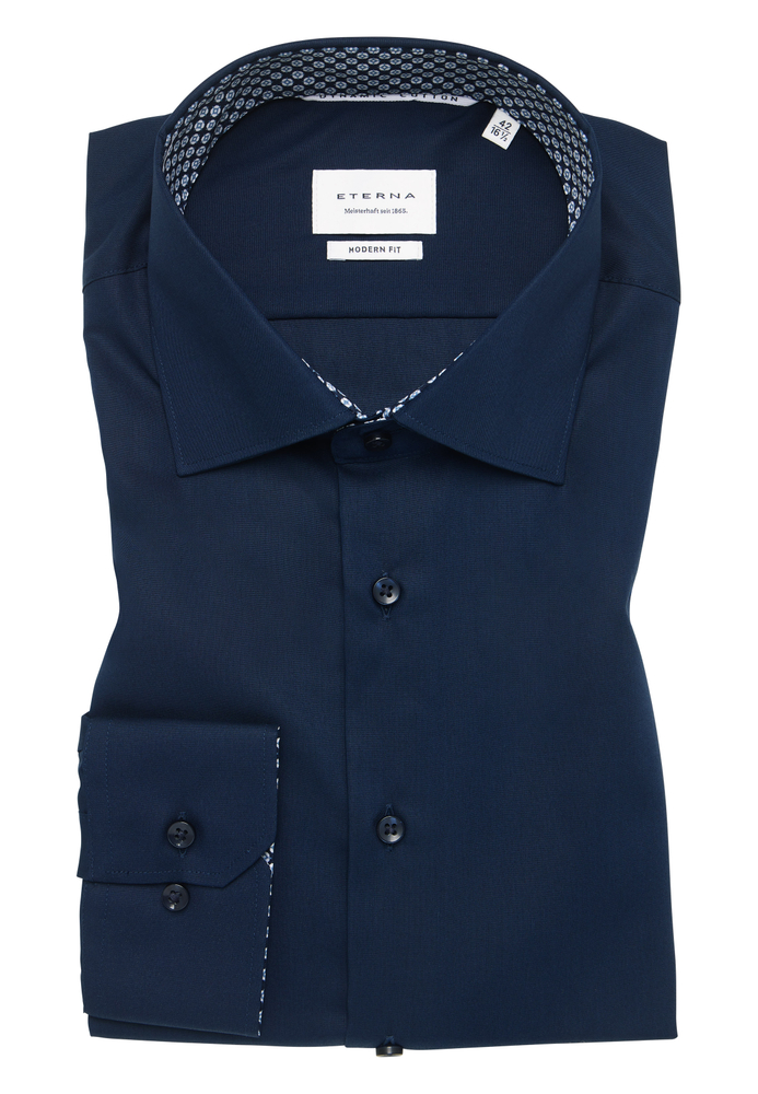 MODERN FIT Dynamic Cotton in navy unifarben von ETERNA Mode GmbH