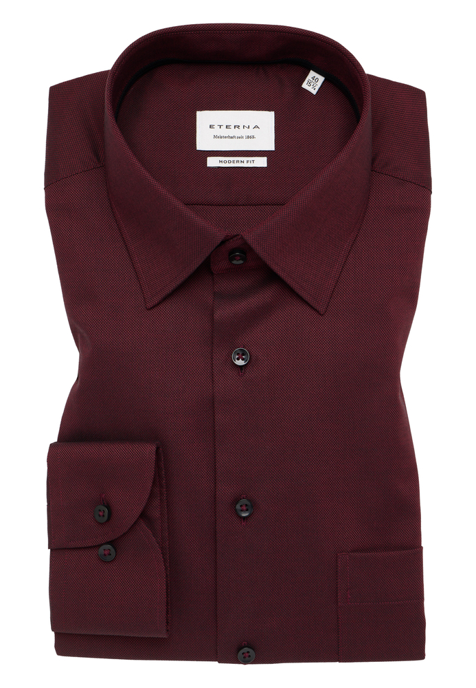 MODERN FIT Hemd in plum strukturiert von ETERNA Mode GmbH