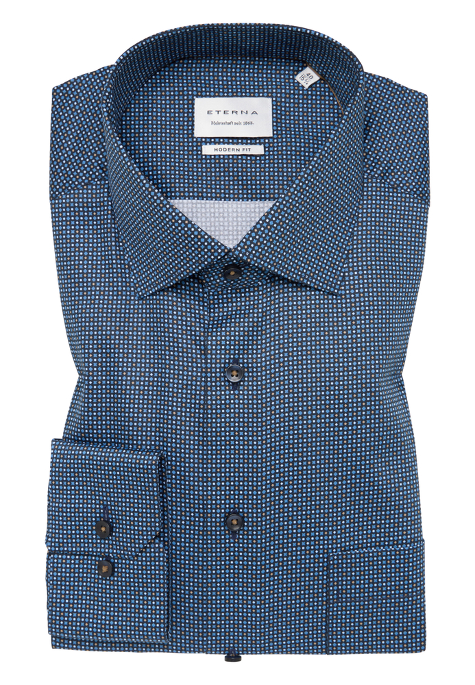 MODERN FIT Hemd in rauchblau bedruckt von ETERNA Mode GmbH