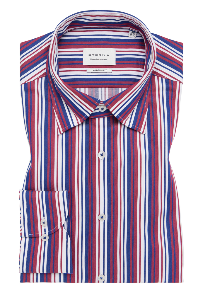 MODERN FIT Hemd in rauchblau gestreift von ETERNA Mode GmbH