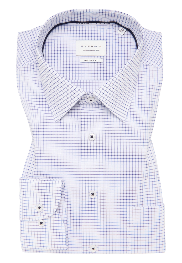 MODERN FIT Dynamic Cotton in rauchblau kariert MODERN FIT Dynamic Cotton in rauchblau kariert von ETERNA Mode GmbH