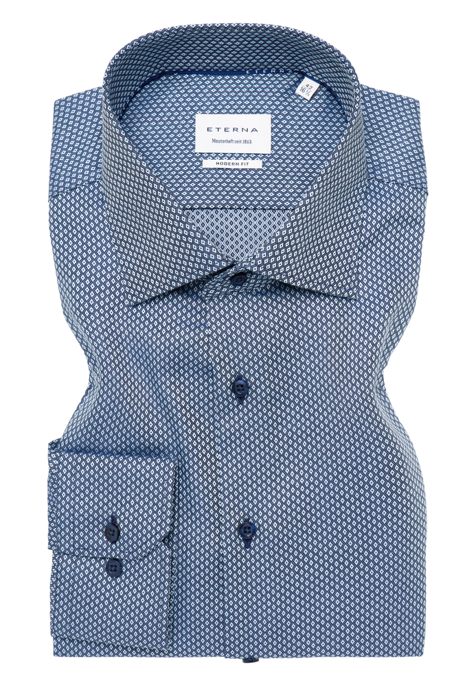 MODERN FIT Hemd in rauchblau strukturiert von ETERNA Mode GmbH