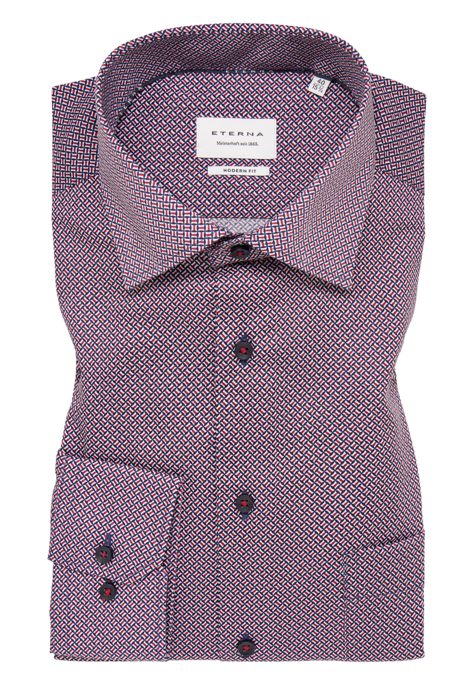 MODERN FIT Hemd in rot bedruckt von ETERNA Mode GmbH