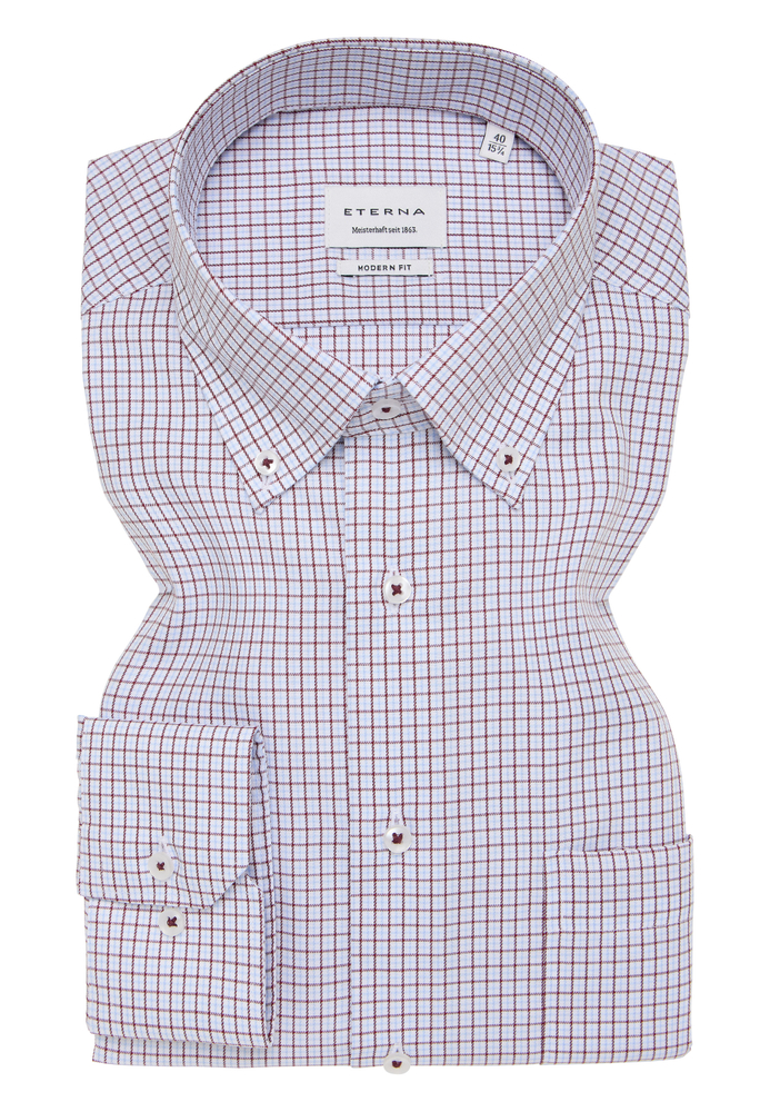 MODERN FIT Hemd in rot kariert von ETERNA Mode GmbH