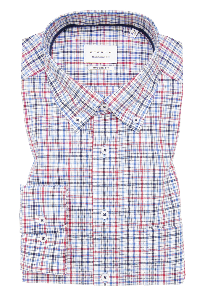 MODERN FIT Hemd in rot kariert von ETERNA Mode GmbH