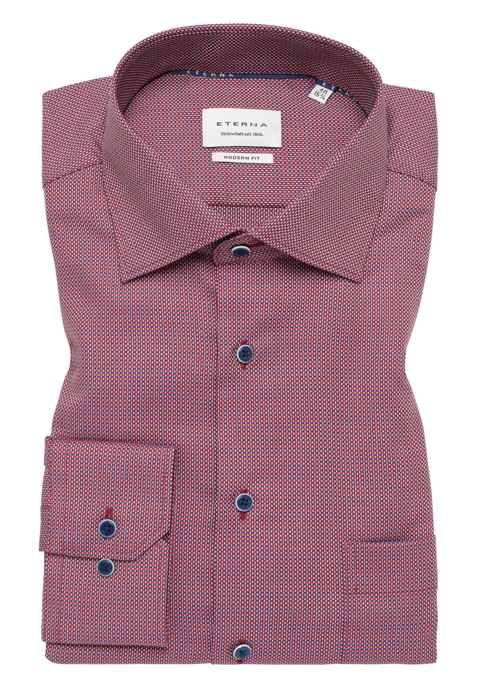 MODERN FIT Hemd in rot strukturiert von ETERNA Mode GmbH