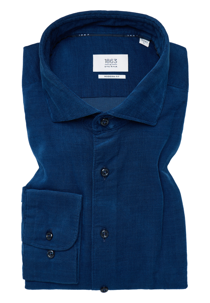 MODERN FIT Hemd in royal blau unifarben von ETERNA Mode GmbH