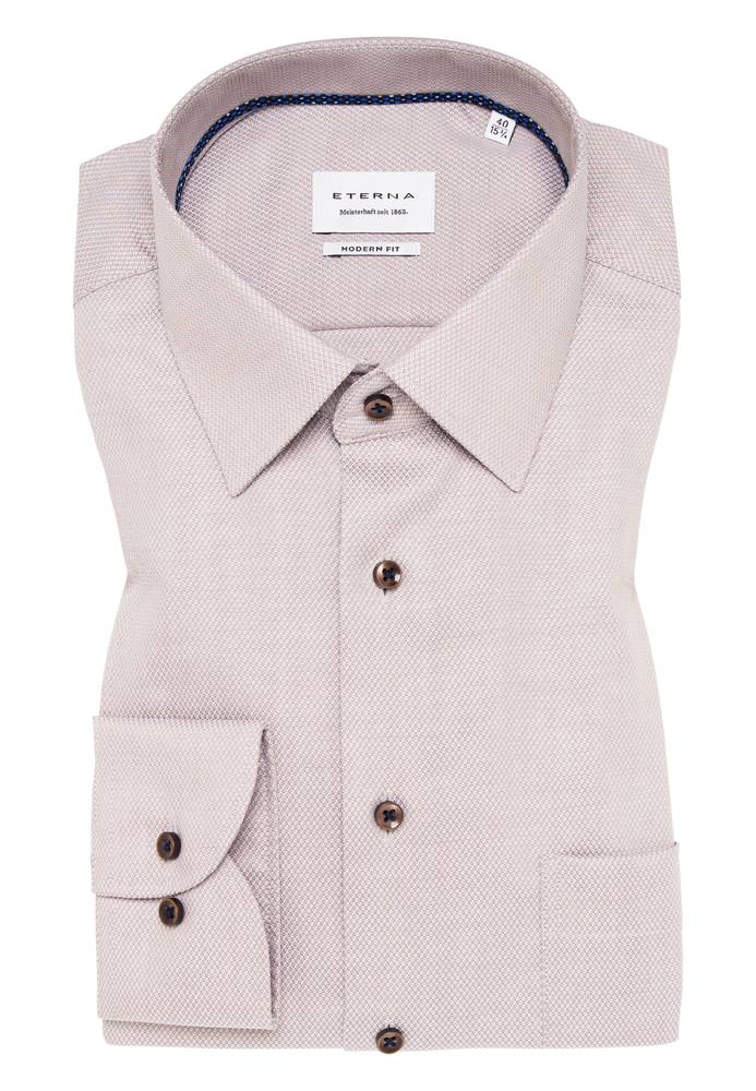 MODERN FIT Hemd in sand strukturiert von ETERNA Mode GmbH