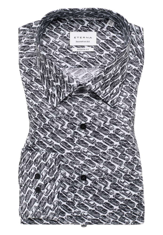 MODERN FIT Dynamic Cotton in schwarz bedruckt von ETERNA Mode GmbH
