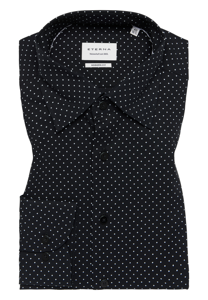 MODERN FIT Hemd in schwarz bedruckt von ETERNA Mode GmbH