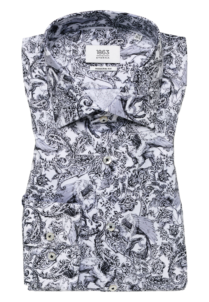 MODERN FIT Hemd in schwarz bedruckt von ETERNA Mode GmbH