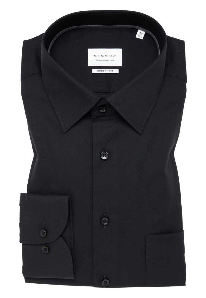 MODERN FIT Hemd in schwarz strukturiert MODERN FIT Hemd in schwarz strukturiert von ETERNA Mode GmbH