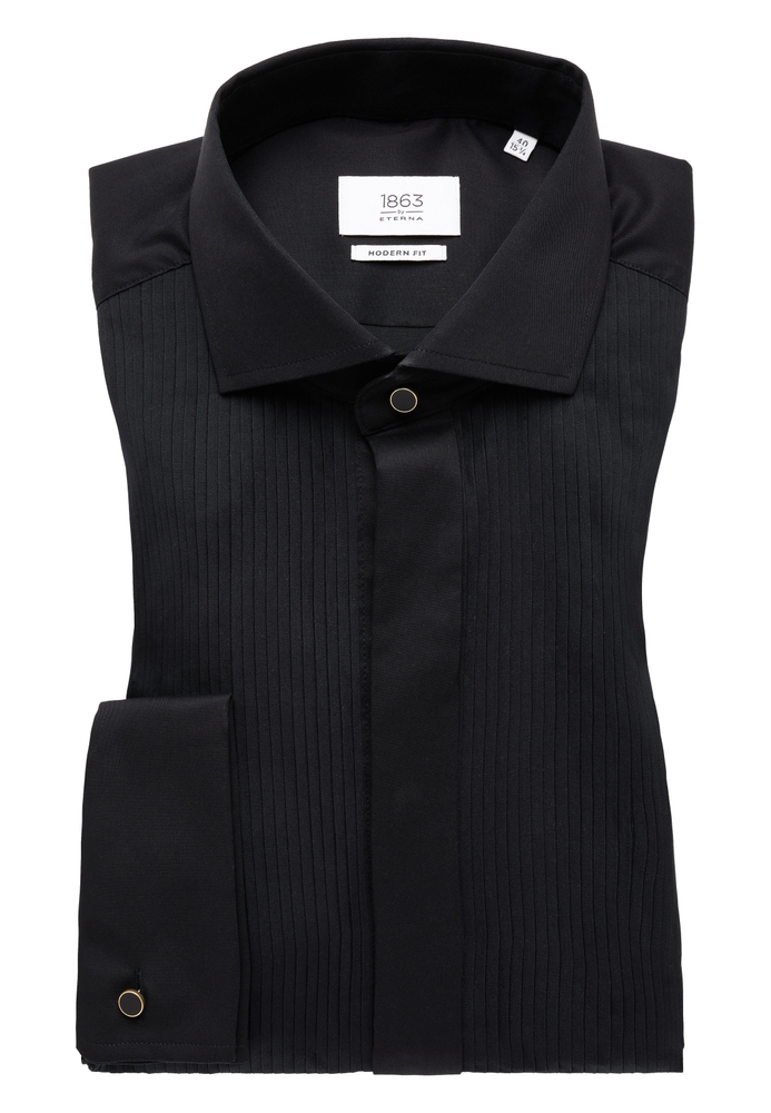 MODERN FIT Hemd in schwarz unifarben von ETERNA Mode GmbH