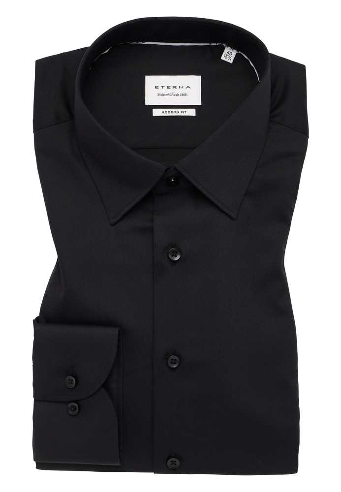 MODERN FIT Hemd in schwarz unifarben MODERN FIT Hemd in schwarz unifarben von ETERNA Mode GmbH