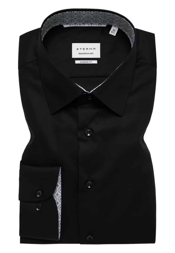 MODERN FIT Hemd in schwarz unifarben MODERN FIT Hemd in schwarz unifarben von ETERNA Mode GmbH