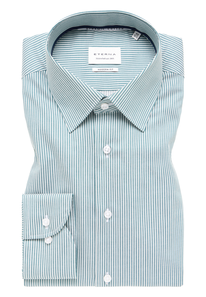MODERN FIT Hemd in smaragd gestreift von ETERNA Mode GmbH