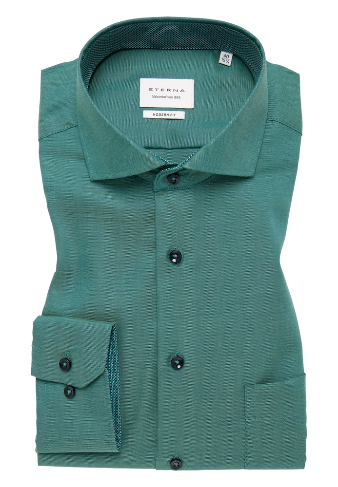 MODERN FIT Hemd in smaragd unifarben von ETERNA Mode GmbH