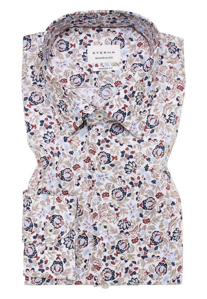 MODERN FIT Hemd in taupe bedruckt von ETERNA Mode GmbH