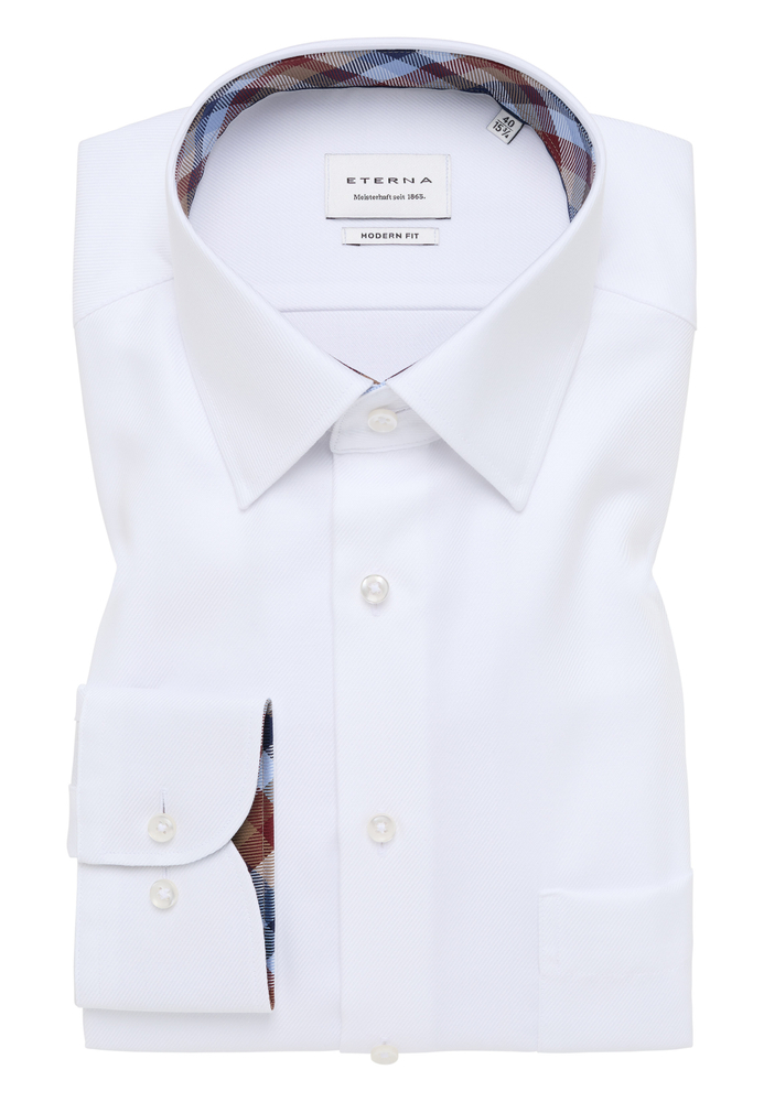 MODERN FIT Hemd in weiß unifarben von ETERNA Mode GmbH