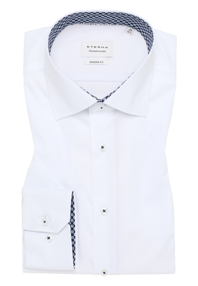 MODERN FIT Dynamic Cotton in weiß unifarben von ETERNA Mode GmbH
