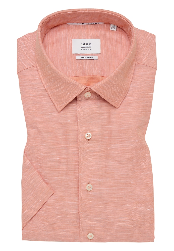 MODERN FIT Linen Shirt in apricot unifarben MODERN FIT Linen Shirt in apricot unifarben von ETERNA Mode GmbH