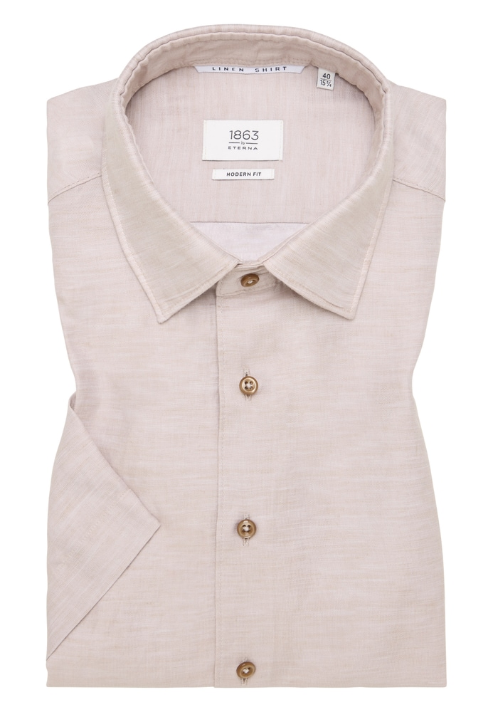 MODERN FIT Linen Shirt in nude unifarben von ETERNA Mode GmbH