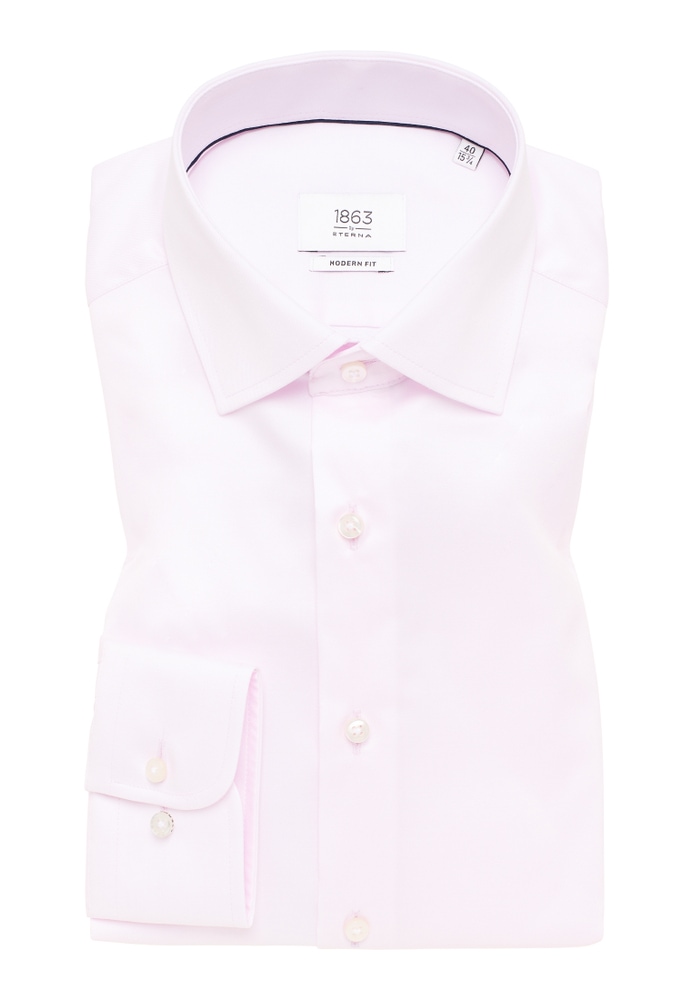MODERN FIT Luxury Shirt in rosa unifarben von ETERNA Mode GmbH