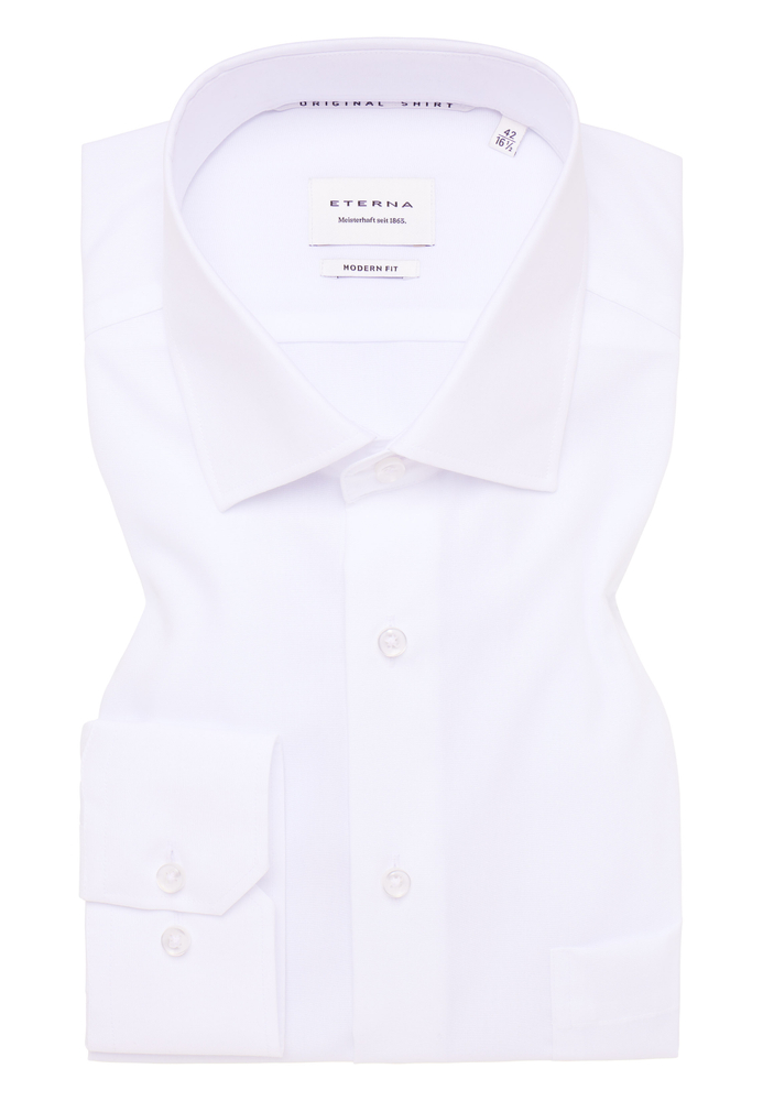 MODERN FIT Original Shirt in weiß unifarben von ETERNA Mode GmbH