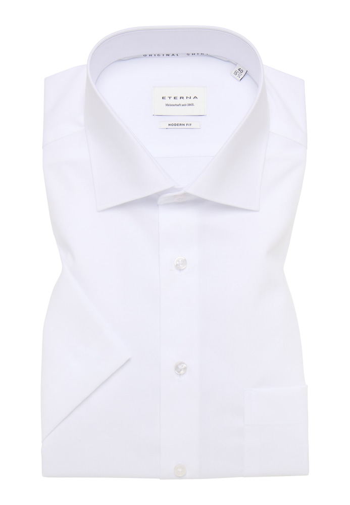 MODERN FIT Original Shirt in weiß unifarben von ETERNA Mode GmbH