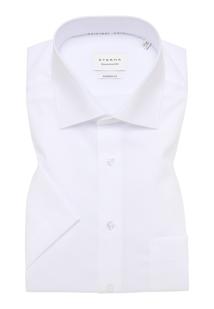 MODERN FIT Original Shirt in weiß unifarben von ETERNA Mode GmbH