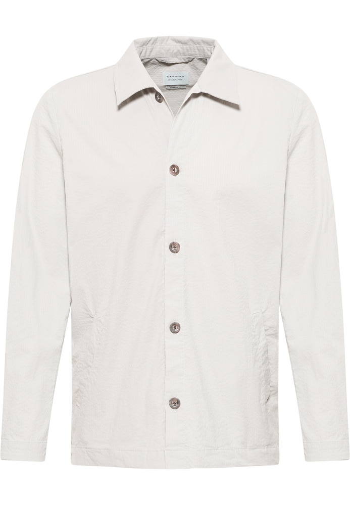 MODERN FIT Overshirt in grau unifarben von ETERNA Mode GmbH