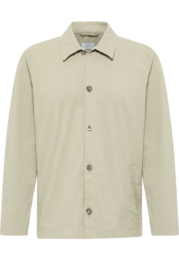 MODERN FIT Overshirt in grün unifarben von ETERNA Mode GmbH