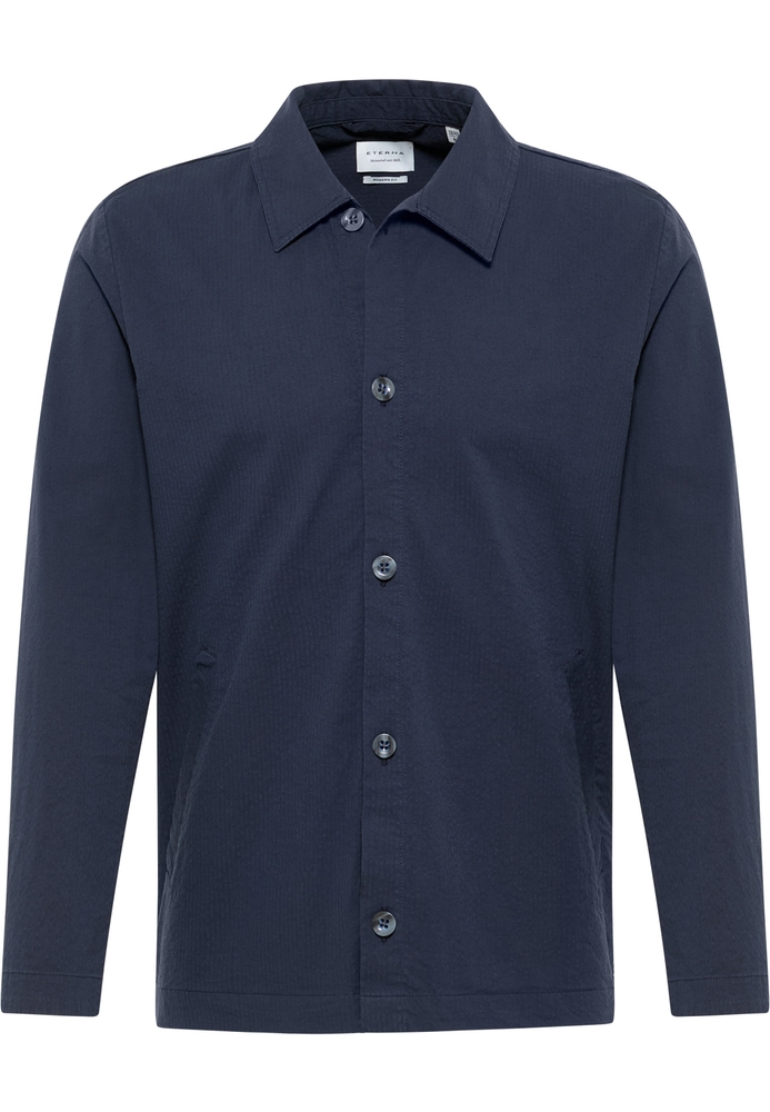 MODERN FIT Overshirt in navy unifarben von ETERNA Mode GmbH