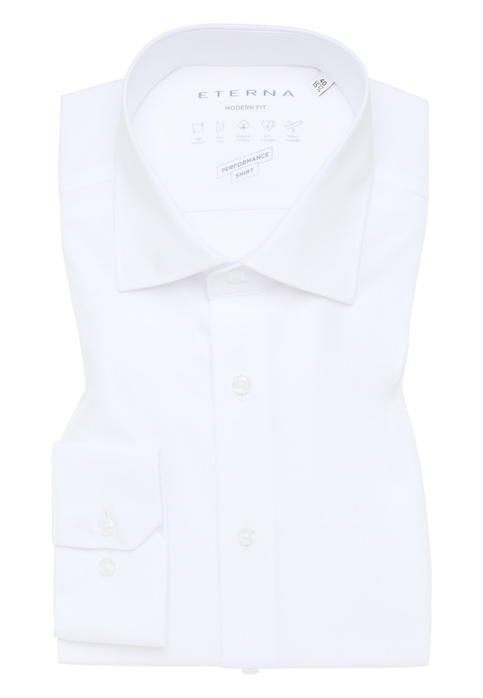 MODERN FIT Performance Shirt in weiß unifarben von ETERNA Mode GmbH