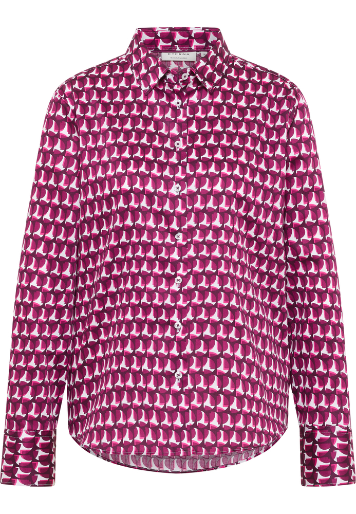 Hemdbluse in aubergine bedruckt von ETERNA Mode GmbH