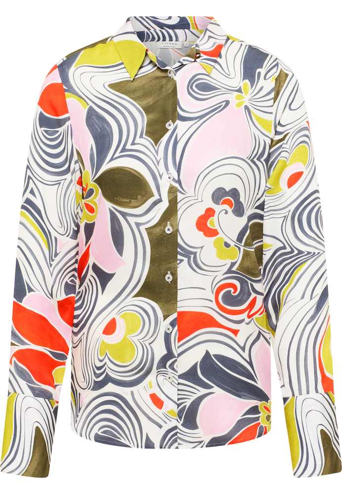 Hemdbluse in indigo bedruckt von ETERNA Mode GmbH