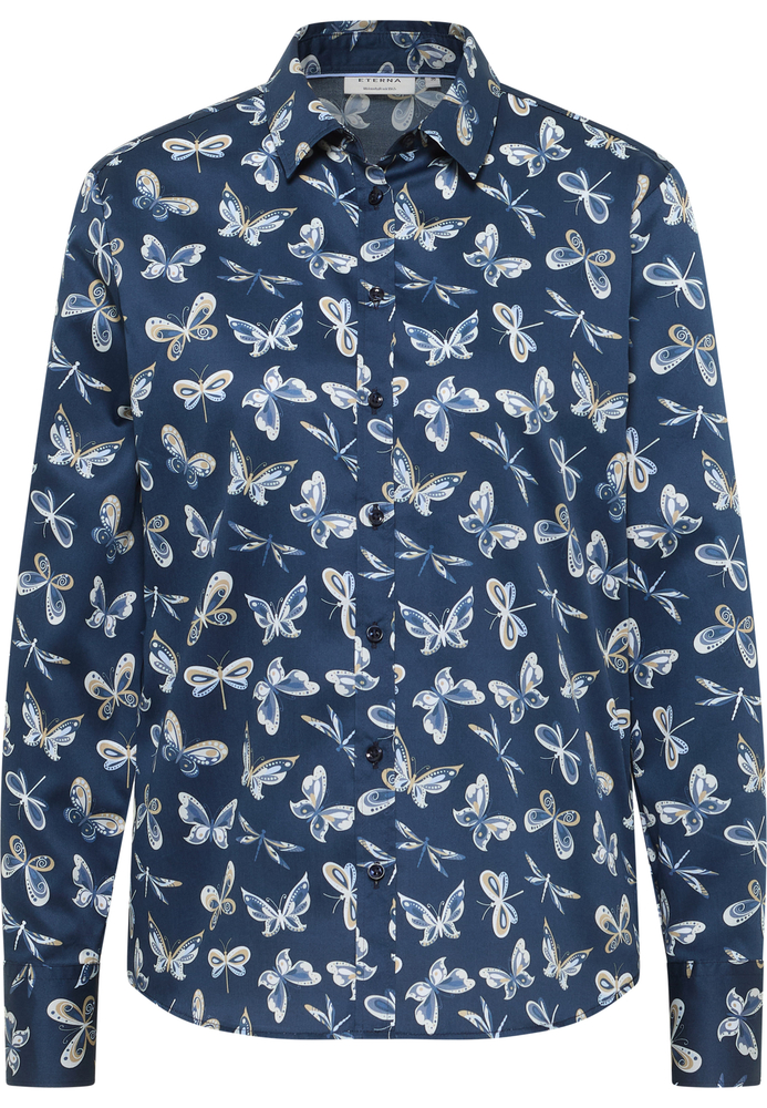 REGULAR FIT Hemdbluse in navy bedruckt von ETERNA Mode GmbH