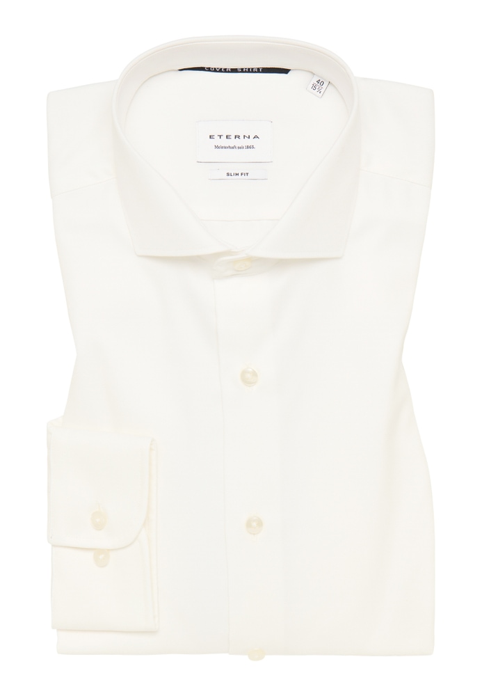 SLIM FIT Cover Shirt in beige unifarben von ETERNA Mode GmbH