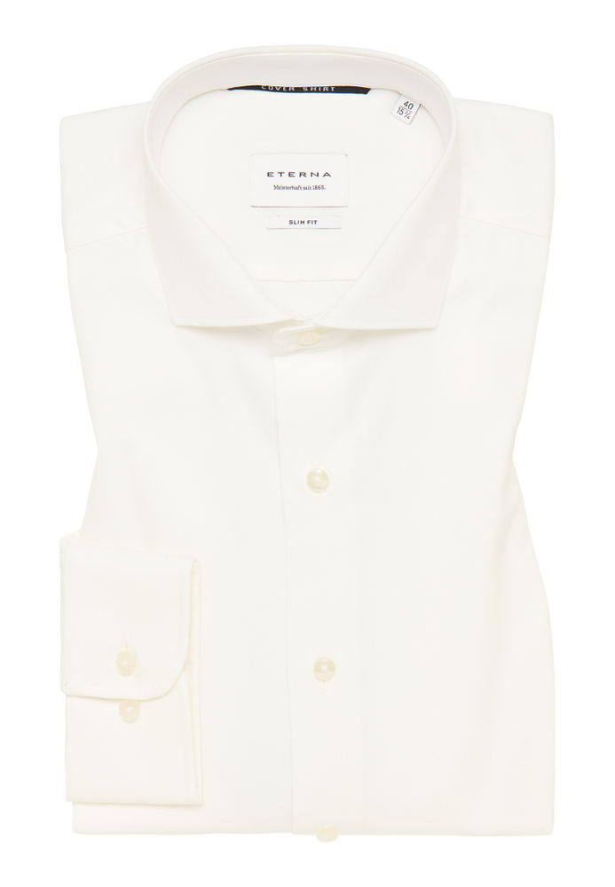 SLIM FIT Cover Shirt in beige unifarben von ETERNA Mode GmbH