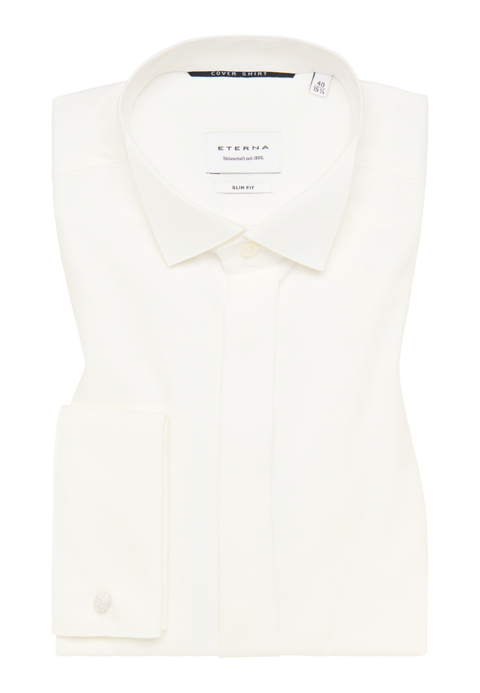 SLIM FIT Cover Shirt in beige unifarben von ETERNA Mode GmbH
