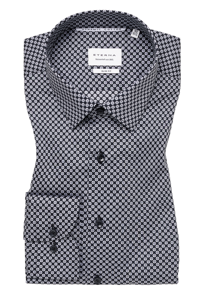 SLIM FIT Dynamic Cotton in anthrazit bedruckt von ETERNA Mode GmbH