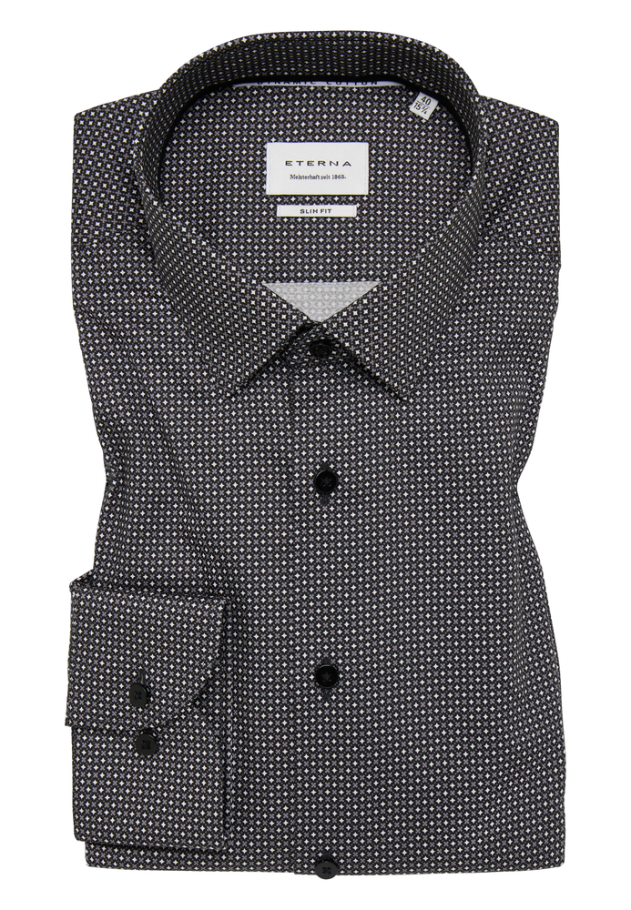 SLIM FIT Hemd in anthrazit bedruckt von ETERNA Mode GmbH