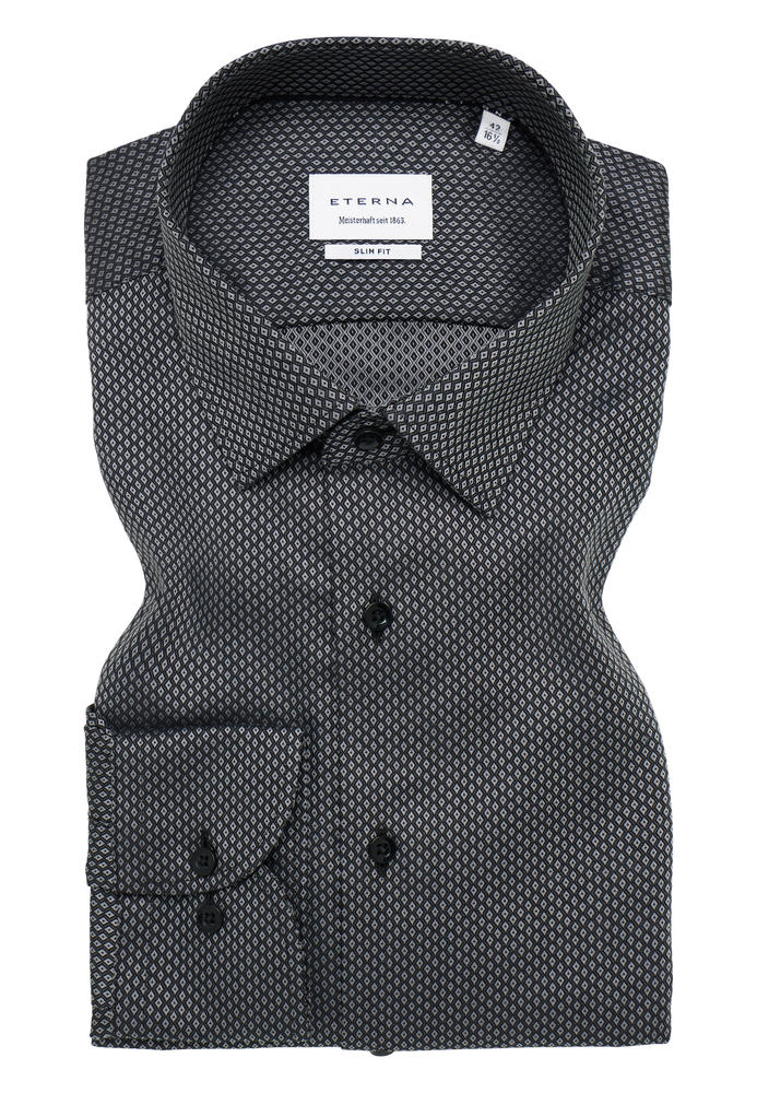SLIM FIT Hemd in anthrazit strukturiert von ETERNA Mode GmbH