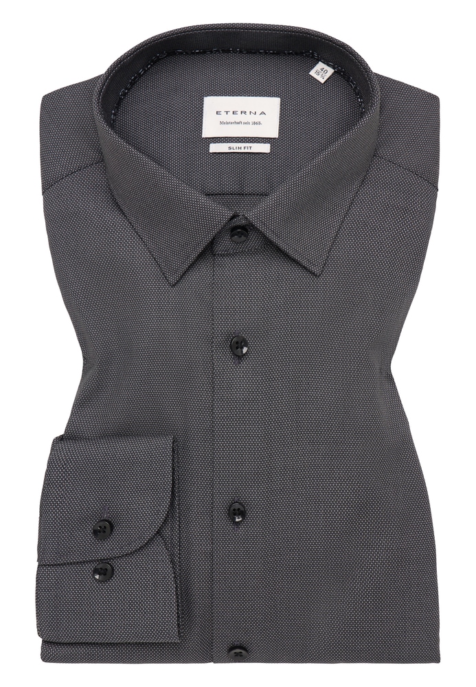 SLIM FIT Hemd in anthrazit strukturiert von ETERNA Mode GmbH
