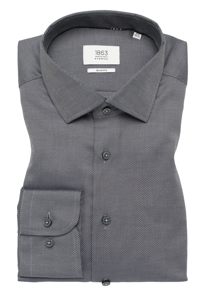 SLIM FIT Hemd in anthrazit strukturiert von ETERNA Mode GmbH