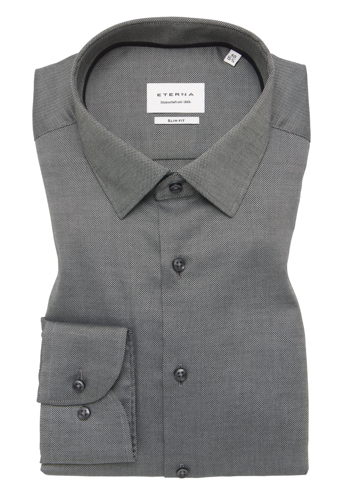 SLIM FIT Hemd in anthrazit strukturiert von ETERNA Mode GmbH