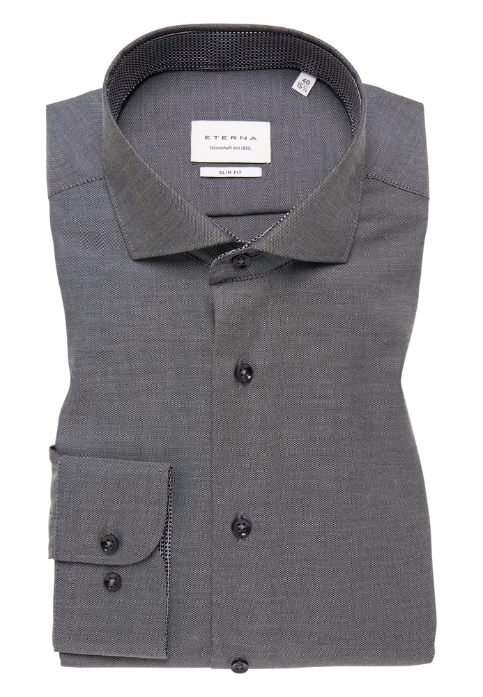 SLIM FIT Hemd in anthrazit unifarben von ETERNA Mode GmbH